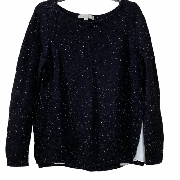 Loft Mixed Media Side Ribbed Sweater - Picture 2 of 11